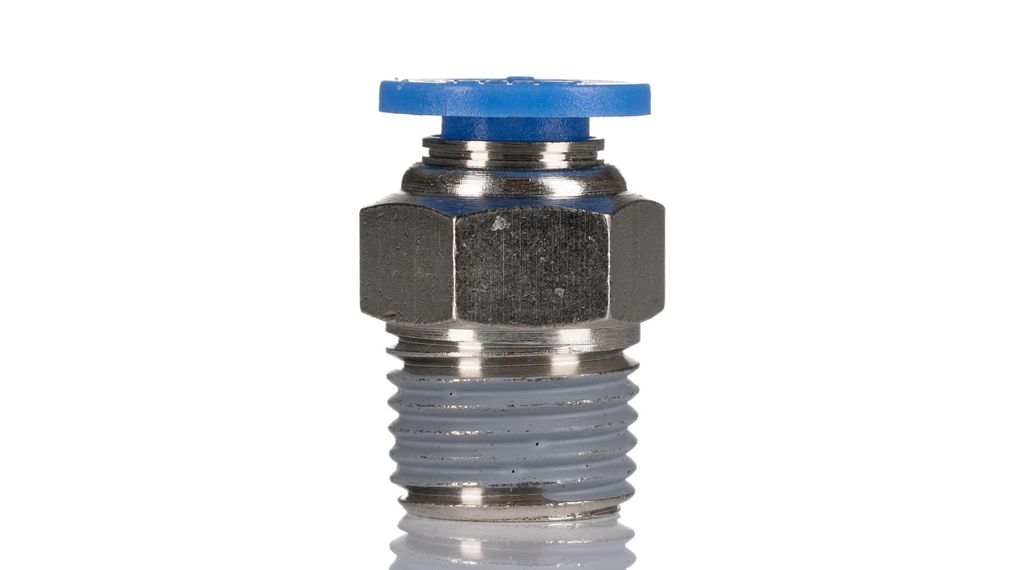 Verschraubung, R1/8", Gewindestift, Ø 8 mm, Steckanschluss, Messing, 26mm, Packung à 10 Stück